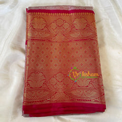 Soft Maroon Semi Benarasi Saree -Lily-VS526