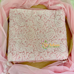 Light Pink Chikankari Suit Material Set-VS1680