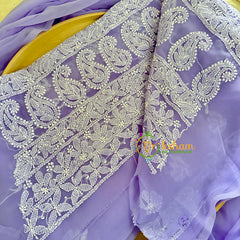Light Purple Chikankari Suit Material Set-VS1685