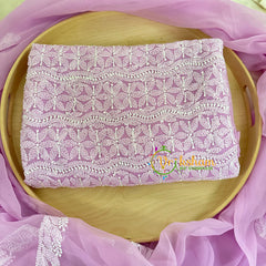 Lavender Chikankari Suit Material Set-VS1683