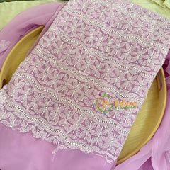 Lavender Chikankari Suit Material Set-VS1683