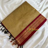 Mustard Saree with Maroon Border-Kalyani Cotton -VS488