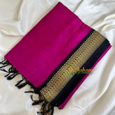 Pink with Black Kalyani Cotton Saree -VS476