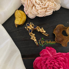 Antique Gold Look Alike Vangi Ring -Blue Peacock-G8939