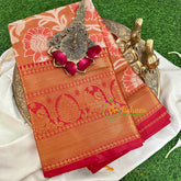 Orange Semi Benarasi Saree -VS1200