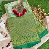 Green Semi Benarasi Saree -VS1163