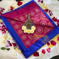 Blue with Pink Soft Silk Saree-VS301