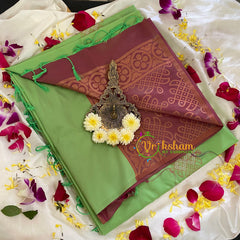 Pista Green Soft Silk Saree-VS302