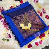Ink Blue Soft Silk Saree-VS304