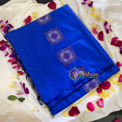 Ink Blue Soft Silk Saree-VS304
