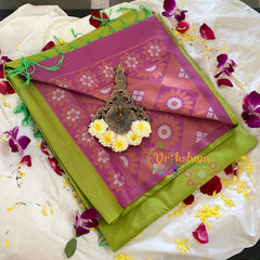 Light Green with Rose Soft Silk Saree-VS311