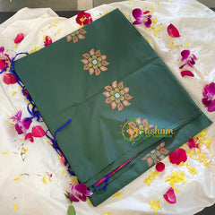 Green with Pink Soft Silk Saree-VS312