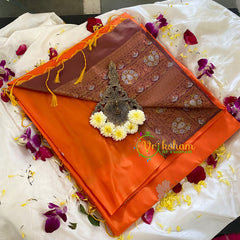 Orange Soft Silk Saree-VS317