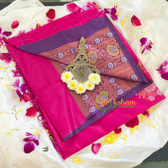 Pink with Lavender Soft Silk Saree-VS319