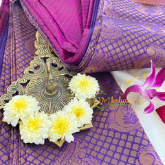 Blue and Purple Soft Silk Saree-VS322