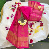 Pink Brocade Soft Silk Saree-VS323