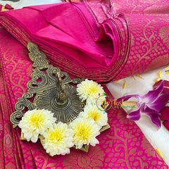 Pink Brocade Soft Silk Saree-VS323