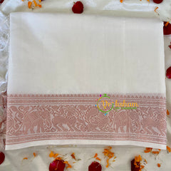 Half White Chinnalampattu Saree-VS553