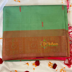 Parrot Green Chinnalampattu Saree-VS563