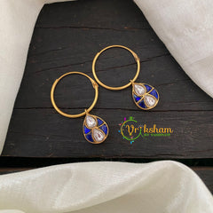 Precious Kundan Jadau Earrings -Hoops -Drops -Blue-J798