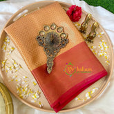 Metallic Sandal Kora Muslin Saree-VS522