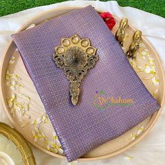 Metallic Purple Kora Muslin Saree-VS524