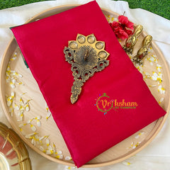 Pink with Green Border Kora Muslin Saree-VS505