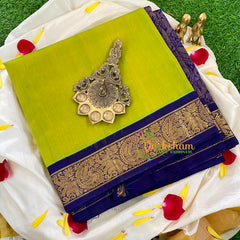 Lime Green Korvai Handloom Silk Cotton Saree-VS328