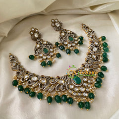 Green Victorian Diamond Short Neckpiece -VV745