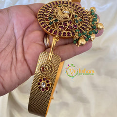 AD Stone Peacock Pendant Plain Hipbelt-Gold Green Bead -G6746