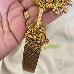 AD Stone Lakshmi Pendant Plain Hipbelt-Gold Bead Pearl-G6742