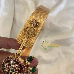 AD Stone Peacock Pendant Plain Hipbelt-Green Bead Pearl-G6747