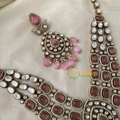 Pink Victorian Diamond Short Neckpiece -VV731