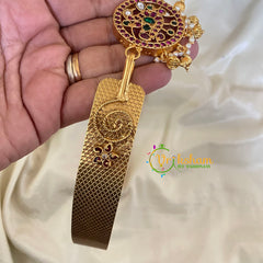 AD Stone Peacock Pendant Plain Hipbelt-Gold-G6748