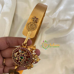 AD Stone Peacock Pendant Plain Hipbelt-Gold-G6748