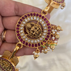 AD Stone Lakshmi Pendant Plain Hipbelt-Gold Pearl-G6740