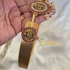 AD Stone Lakshmi Pendant Plain Hipbelt-Gold Pearl-G6740