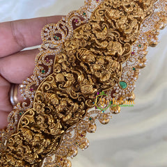 Lakshmi Hipbelt –AD Stone Temple Hipbelt-Gold bead -G6720
