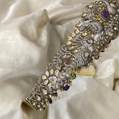 Premium Victorian Diamond Bridal Hipbelt -Purple-VV670