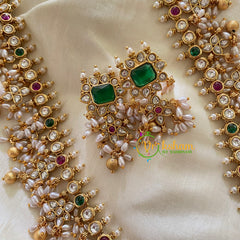 Traditional Bridal Guttapusalu Haram-Green-G8014