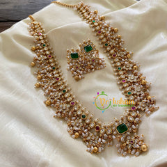 Traditional Bridal Guttapusalu Haram-Green-G8014