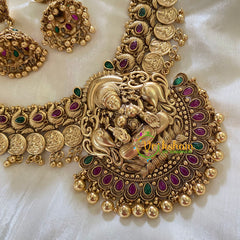 Gold look alike Coin Lakshmi Short neckpiece - Gold Bead - G7875