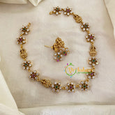 Fancy AD Stone Designer Neckpiece -Red Green White -G9044