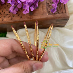 Gold Look Alike Daily Wear Bangles-V cut-G2913