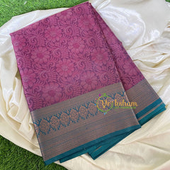 Majenta Kora Muslin Saree-VS651
