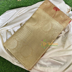 Gold Tissue Kora Organza Saree -Blue -VS657