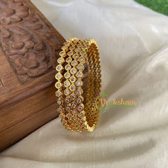 Premium AD Stone Bangles -White-G6804