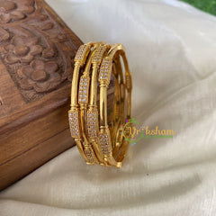 Premium AD Stone Bangles -White -G6805