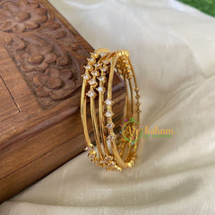 Premium AD Stone Bangles -White -G6808