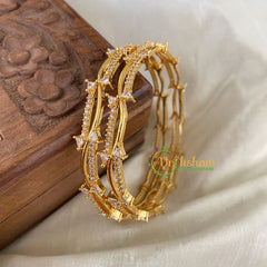 Premium AD Stone Bangles -White -G6816